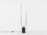 houseof. Curve Floor Lamp in Brass & Green Marble