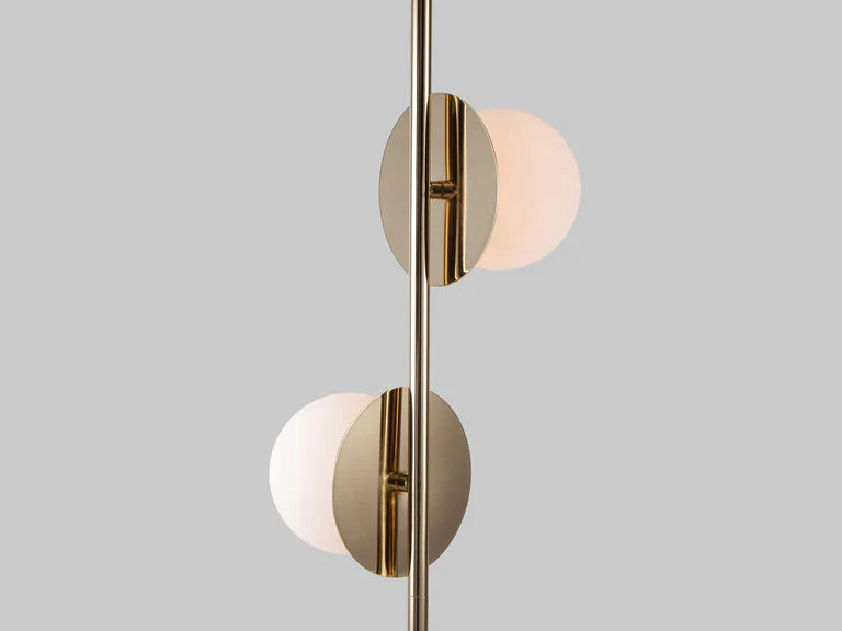 houseof. Opal Disk Floor Light in Brass