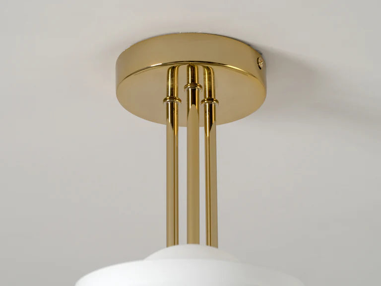 houseof. Glass Bowl Ceiling Light in Brass