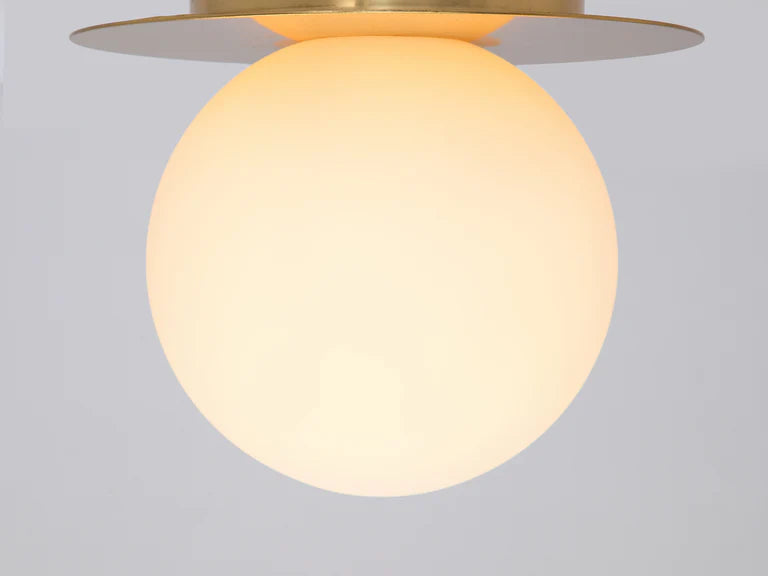 houseof. Opal Disk Wall Light IP44 in Brass