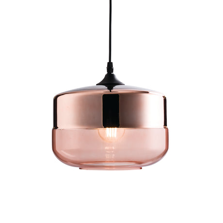 Lacona Skyline 1Lt Indoor Pendant Light In Tinted Cognac & Copper Glass Finish - Lacona Home 