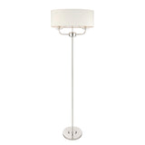 Lacona Statesman 2Lt Indoor Floor Lamp In Bright Nickel Plate & Vintage White Fabric Finish - Lacona Home 