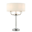 Lacona Statesman 2Lt Indoor Table Lamp In Bright Nickel Plate & Vintage White Fabric Finish - Lacona Home 