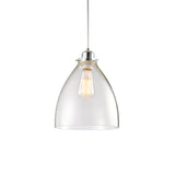 Lacona Elmwood 1Lt Indoor Pendant Easyfit In Clear Glass & Chrome Plate Finish - Lacona Home 