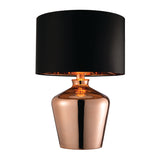 Lacona Grandeur 1Lt Indoor Table Lamp In Copper Glass & Black Fabric Finish - Lacona Home 