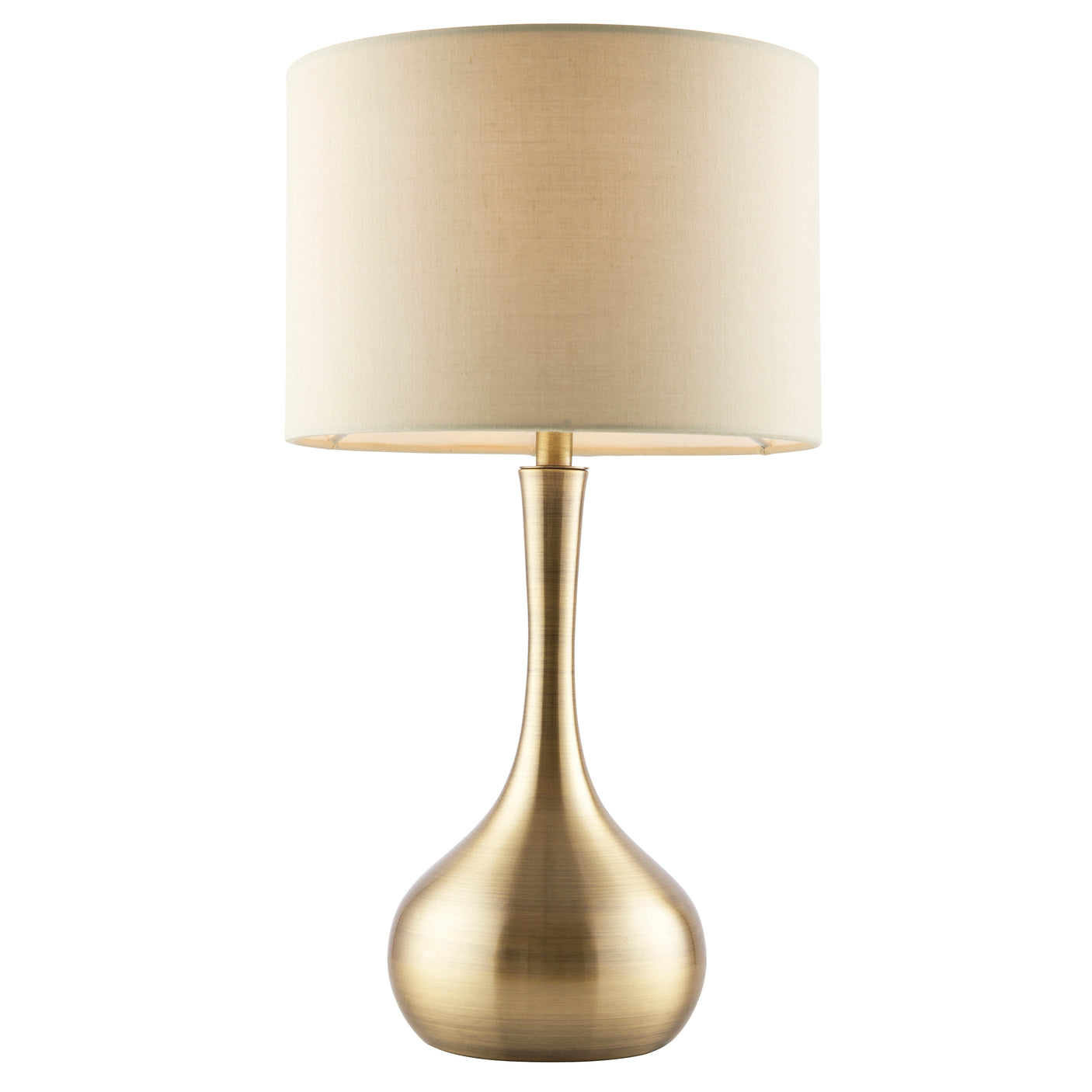 Lacona Mayfair 1Lt Indoor Table Lamp In Soft Brass Plate & Taupe Fabric Finish - Lacona Home 