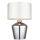 Lacona Grandeur 1Lt Indoor Table Lamp In Chrome Glass & Ivory Fabric Finish - Lacona Home 