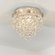 Lacona Calypso 3Lt Bathroom Flush Light In Clear Crystal & Chrome Plate Finish - Lacona Home 