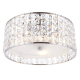 Lacona Belmont 3Lt Bathroom Flush Light In Clear Crystal, Frosted Glass & Chrome Plate Finish - Lacona Home 