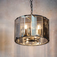 Lacona Starlight 4Lt Indoor Pendant Light In Slate Grey & Smoked Cut Glass Finish - Lacona Home 