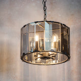 Lacona Starlight 4Lt Indoor Pendant Light In Slate Grey & Smoked Cut Glass Finish - Lacona Home 