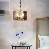 Lacona Starlight 4Lt Indoor Pendant Light In Slate Grey & Smoked Cut Glass Finish - Lacona Home 