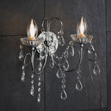 Lacona Felicity 2Lt Bathroom Wall Light In Chrome Plate & Clear Crystal Finish - Lacona Home 