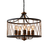 Lacona Charlton 5Lt Indoor Pendant Light In Matt Black & Rustic Bronze Paint Finish - Lacona Home 