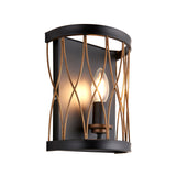 Lacona Charlton 1Lt Indoor Wall Light In Matt Black & Rustic Bronze Paint Finish - Lacona Home 