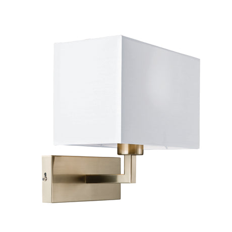 Lacona Soprano 1Lt Indoor Wall Light In Satin Nickel Plate & White Fabric Finish - Lacona Home 