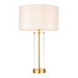 Lacona Serenity 1Lt Indoor Table Lamp In Satin Brass Plate, Clear Glass & Vintage White Fabric Finish - Lacona Home 