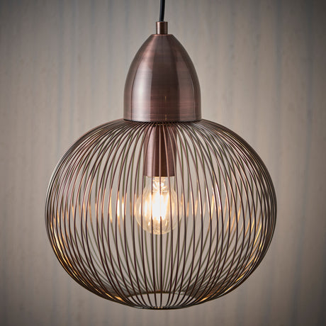 Lacona Victoria 1Lt Indoor Pendant Light In Antique Copper Plate Finish - Lacona Home 