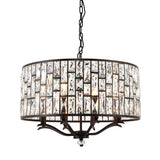 Lacona Belleza 8Lt Indoor Pendant Light In Dark Bronze Paint & Clear Crystal Finish - Lacona Home 