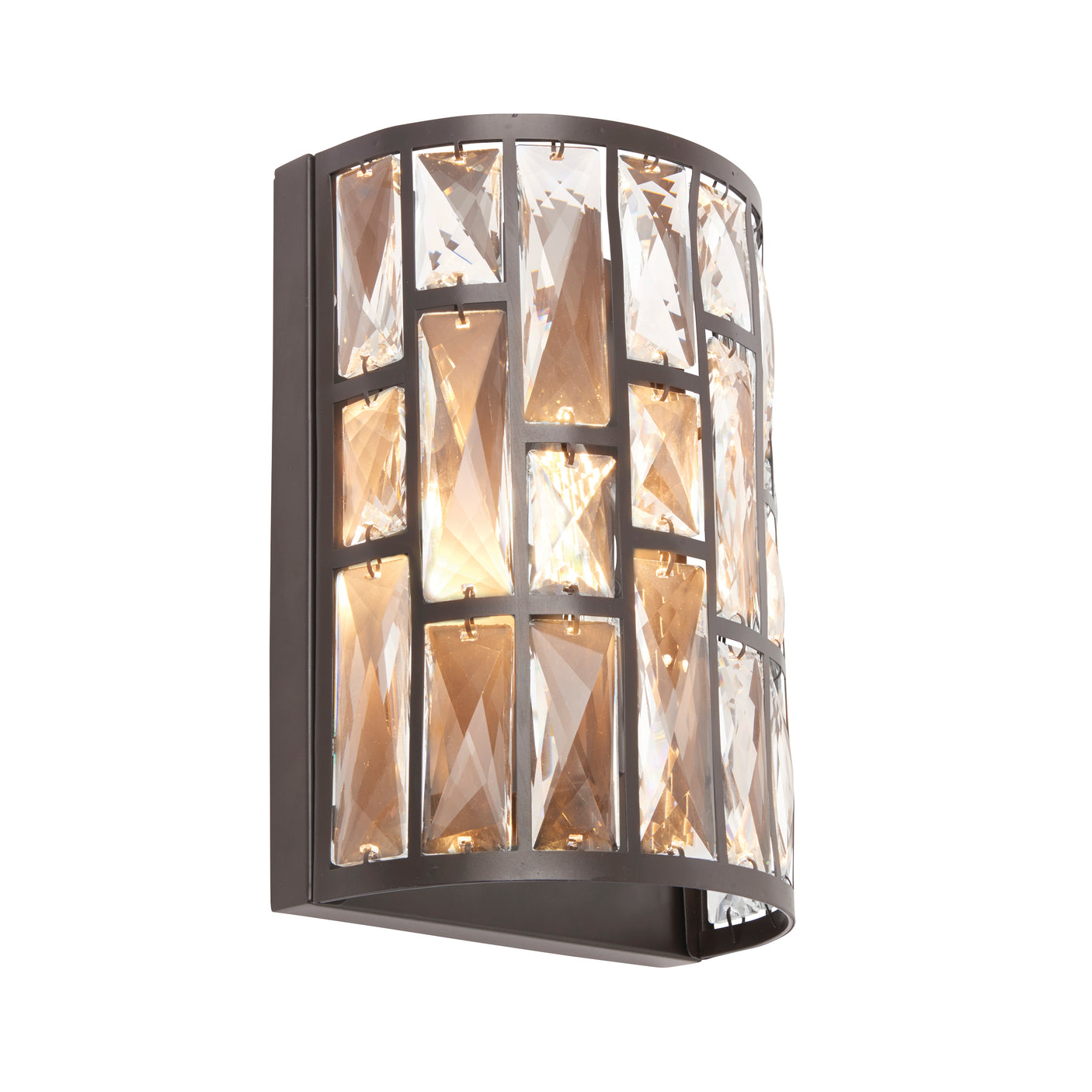 Lacona Belleza 1Lt Indoor Wall Light In Dark Bronze Paint & Clear Crystal Finish - Lacona Home 