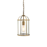 Lacona Westminster 1Lt Indoor Pendant Light In Antique Brass Plate & Clear Glass Finish - Lacona Home 