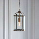 Lacona Westminster 1Lt Indoor Pendant Light In Antique Brass Plate & Clear Glass Finish - Lacona Home 