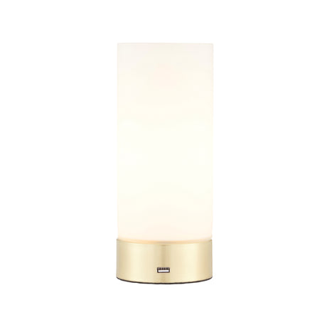 Lacona Zara 1Lt Indoor Table Lamp In Brushed Brass Plate & Opal Glass Finish - Lacona Home 