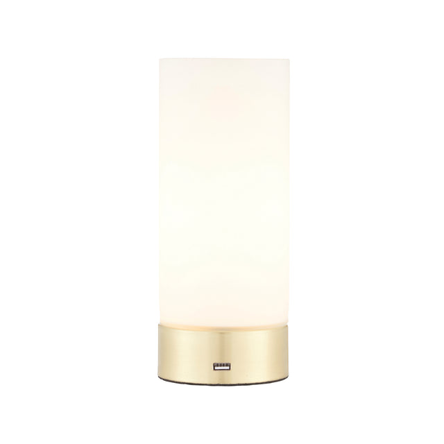 Lacona Zara 1Lt Indoor Table Lamp In Brushed Brass Plate & Opal Glass Finish - Lacona Home 