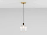 houseof. Ribbed Clear Glass Shade Pendant in Brass & Clear