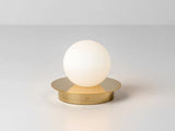 houseof. Opal Disk Rechargeable Table Lamp in Brass