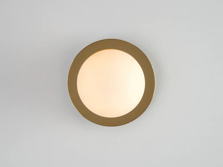 houseof. Opal Disk Wall Light IP44 in Brass