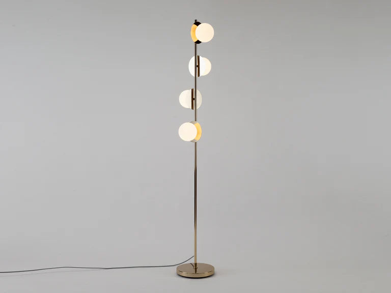 houseof. Opal Disk Floor Light in Brass