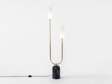 houseof. Curve Floor Lamp in Brass & Green Marble