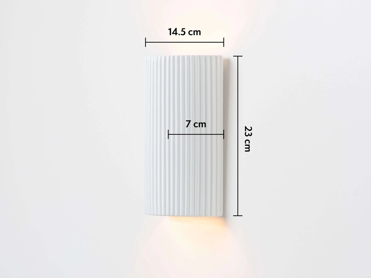 houseof. Ceramic Pillar Wall Light in White