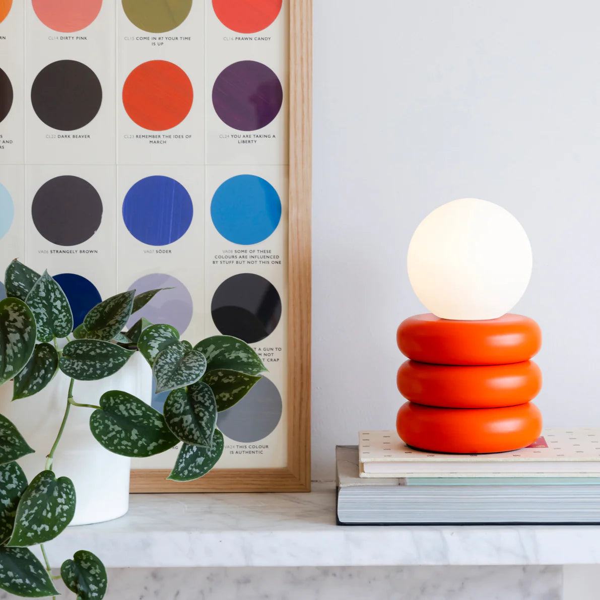 houseof. Tube 'Glow Worm' Rechargeable Table Lamp in Orange