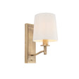 Lacona Abruzzo 1Lt Indoor Wall Light In Matt Antique Brass Plate & Vintage White Fabric Finish - Lacona Home 