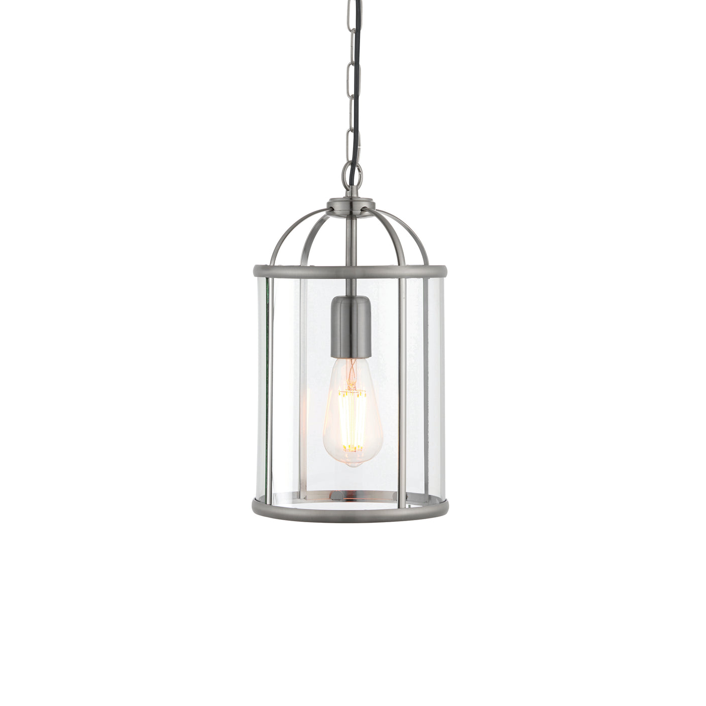 Lacona Westminster 1Lt Indoor Pendant Light In Satin Nickel Plate & Clear Glass Finish - Lacona Home 