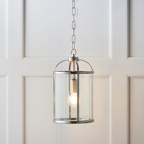 Lacona Westminster 1Lt Indoor Pendant Light In Satin Nickel Plate & Clear Glass Finish - Lacona Home 