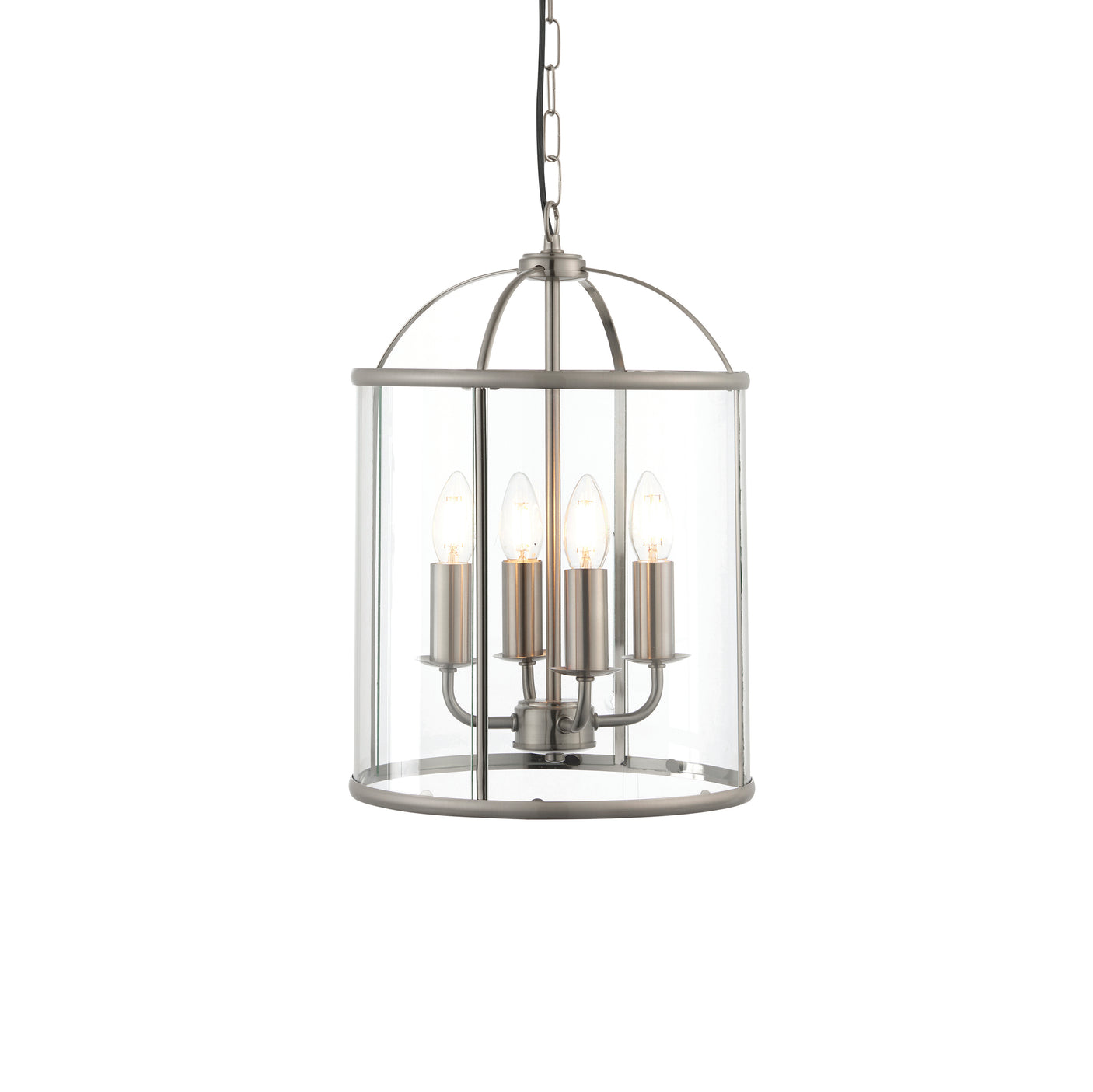 Lacona Westminster 4Lt Indoor Pendant Light In Satin Nickel Plate & Clear Glass Finish - Lacona Home 