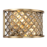 Lacona Riverside 2Lt Indoor Wall Light In Antique Brass Plate & Clear Crystal Finish - Lacona Home 