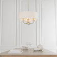 Lacona Statesman 3Lt Indoor Pendant Light In Brass Plate & Vintage White Fabric Finish - Lacona Home 