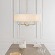 Lacona Statesman 6Lt Indoor Pendant Light In Brass Plate & Vintage White Fabric Finish - Lacona Home 