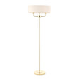 Lacona Statesman 2Lt Indoor Floor Lamp In Brass Plate & Vintage White Fabric Finish - Lacona Home 