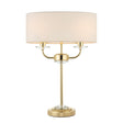 Lacona Statesman 2Lt Indoor Table Lamp In Brass Plate & Vintage White Fabric Finish - Lacona Home 