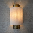 Lacona Indigo 1Lt Indoor Wall Light In Hammered Bronze Plate & Natural Linen Mix Fabric Finish - Lacona Home 