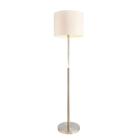 Lacona Cassiopeia 2Lt Indoor Floor Lamp In Satin Chrome Plate & Vintage White Fabric Finish - Lacona Home 