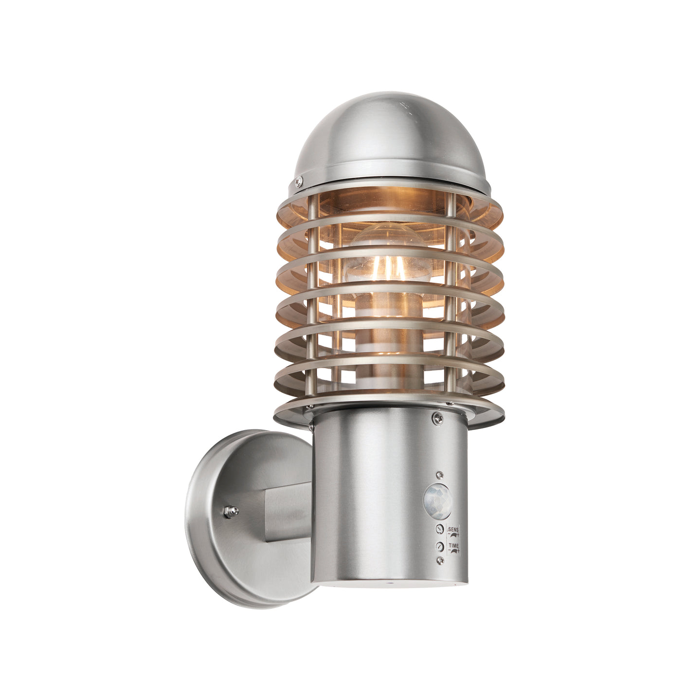 Lacona Galleria 1Lt Outdoor Wall Light In Brushed Stainless Steel & Clear Pc Finish - Lacona Home 