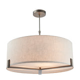 Lacona Meadowlark 3Lt Indoor Pendant Light In Brushed Bronze Finish & Natural Linen Finish - Lacona Home 