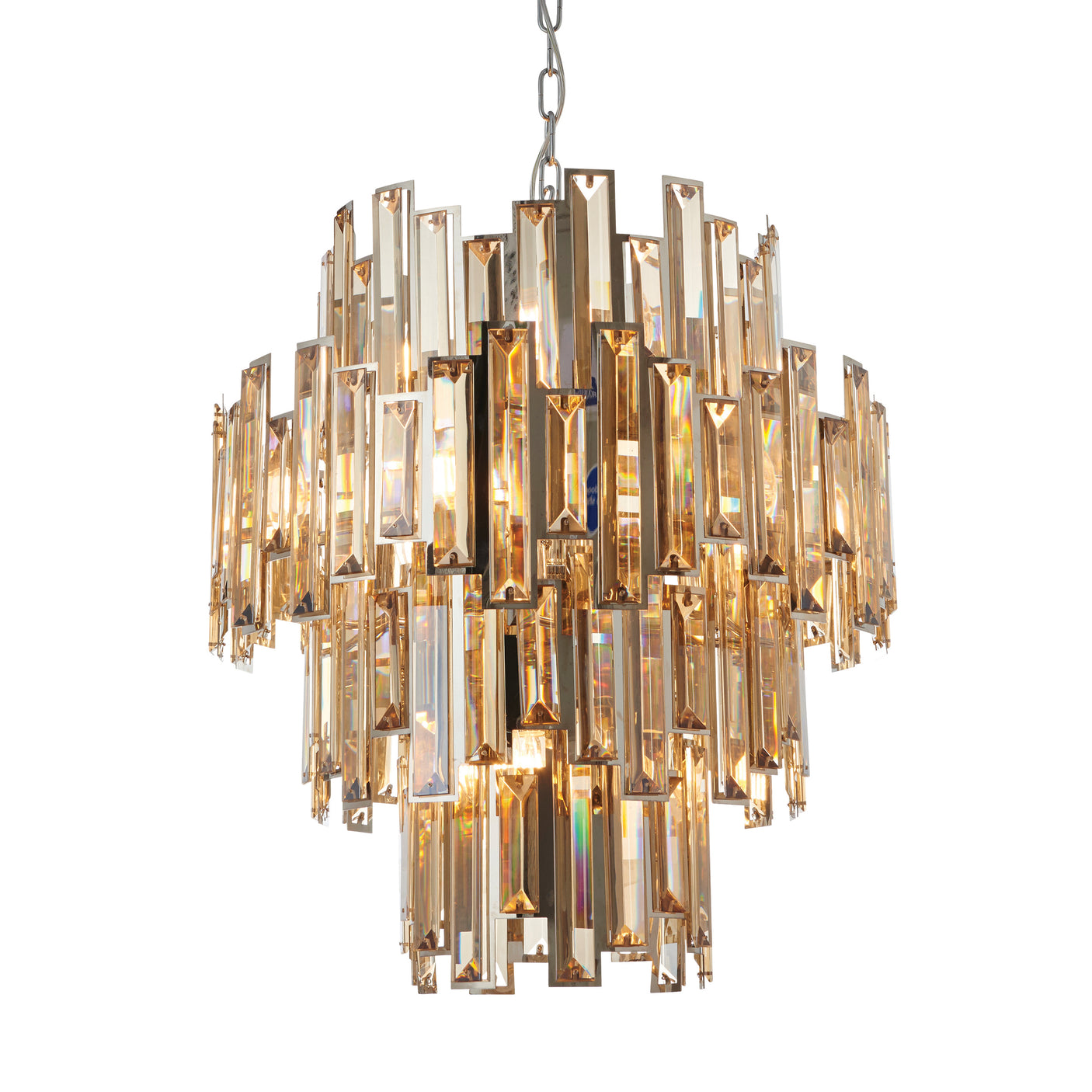 Lacona Vivien 2Lt Indoor Pendant Light In Chrome Plate & Champagne Crystal Finish - Lacona Home 