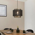 Lacona Nexus 1Lt Indoor Pendant Easyfit In Matt Black & Antique Brass Plate Finish - Lacona Home 